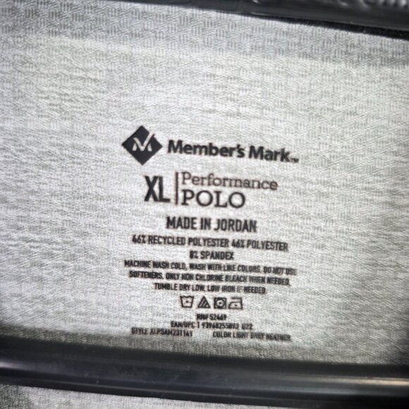 Member's Mark Performance Golf Polo Shirt Short Sleeve Polyester Stretch XL - Picture 2 of 6